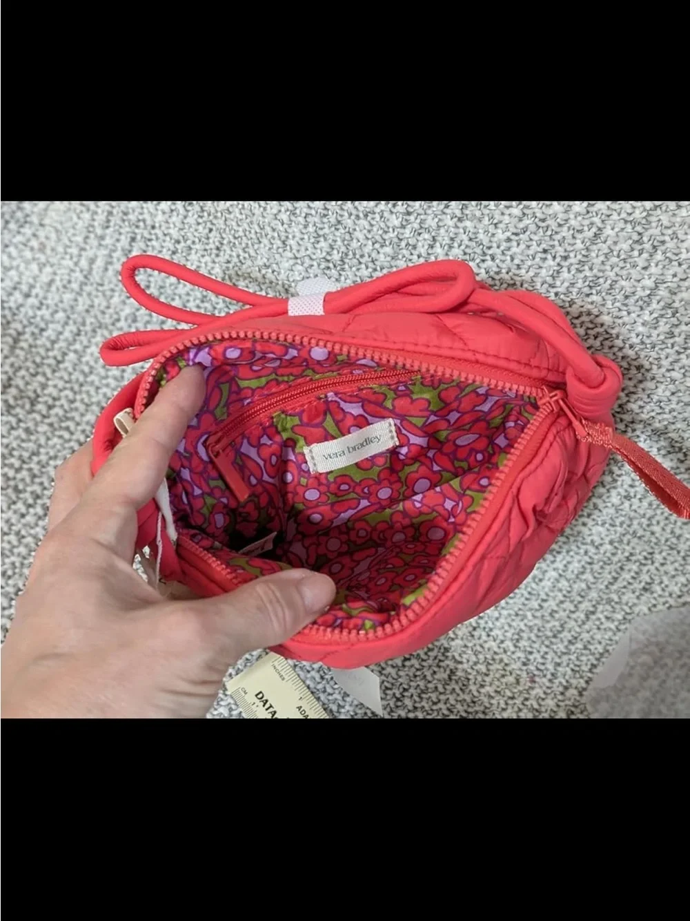 New Vera Bradley Featherweight Quilted Blake Crossbody Bag Coral